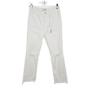 VERVET High-Rise JEANNE Stretch Slim Straight Leg Jeans in White NWT
